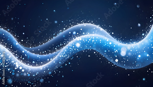 dynamic glowing particles on dark background