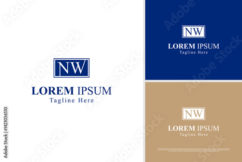 Minimalist line with letter N W law firm attorney logo vector design template