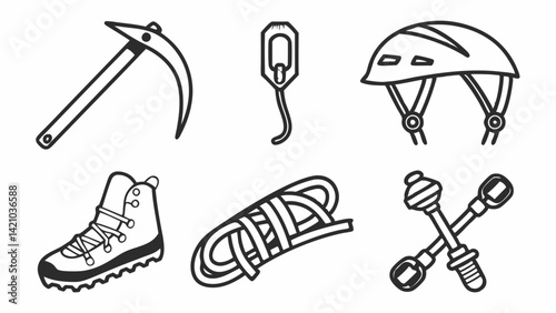Vector Icons B&W Climbing Gear