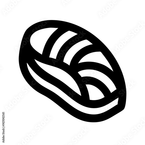 Salmon Fillet Cut with Skin Icon Design
