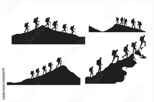 Group of Hikers Silhouette