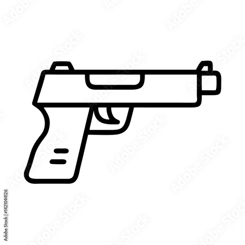 Semi-Automatic Handgun Icon Design
