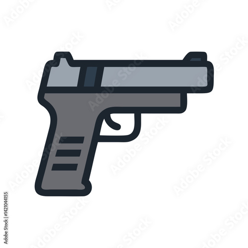 Semi-Automatic Handgun Icon Design