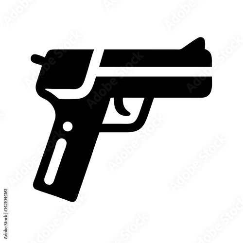 Semi-Automatic Handgun Icon Design