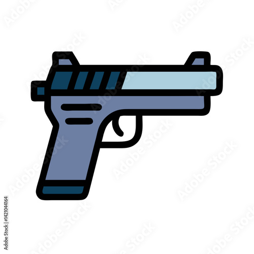 Semi-Automatic Handgun Icon Design
