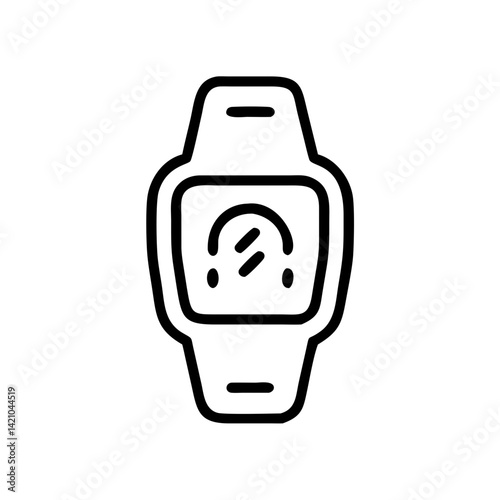 Pedometer minimalist linear icon in green and white, fitness tracking and step counter symbol on white background with copy space  