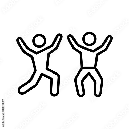 Jumping jacks minimalist linear icon in green and white, cardio and fitness exercise symbol on white background with copy space  