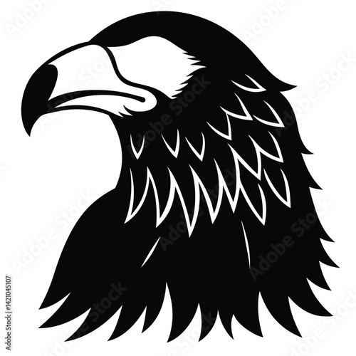 Eagle icons Flying eagle silhouette vector art illustration on white background.