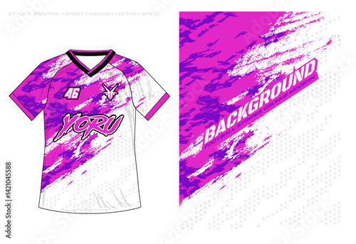 brush grunge splash paint purple white badminton sublimation jersey design abstract sporty vector design template football basketball rugby shirt racing motorsport techno splash