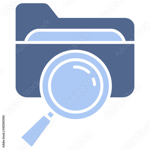 Search Folder Flat Blue Icon