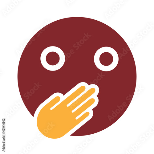 emoji Quiet Vector Glyph Two Colors Icon Design