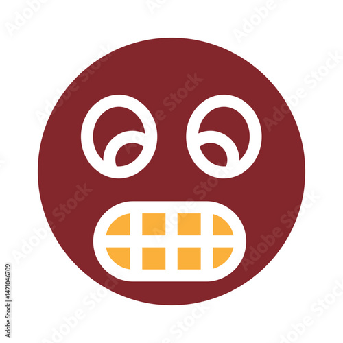emoji showing teeth Vector Glyph Two Colors Icon Design