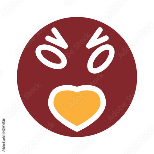 emoji angry love Vector Glyph Two Colors Icon Design