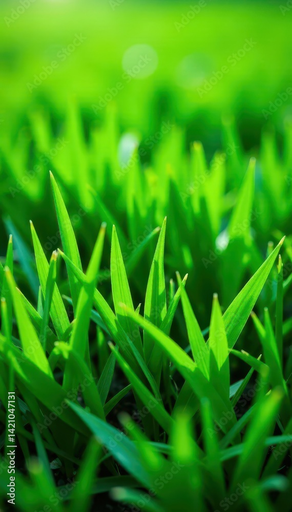 Fototapeta premium Green grass texture, sharp white corner markings , corner, pitch, lines