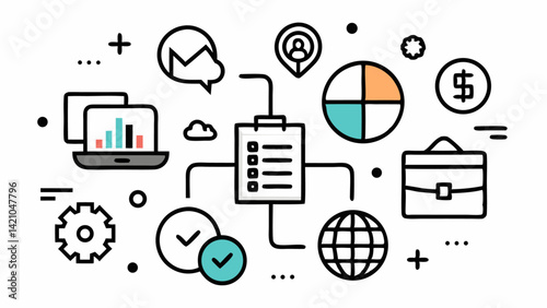 Editable line icons representing internet use and connectivity designed for web platforms IT services digital networking and high tech vector illustration needs