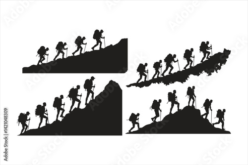 Group of Hikers Silhouette