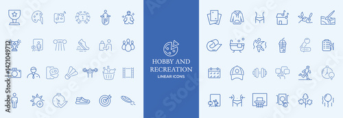 Hobby and Entertainment linear icon collection. Hobby, and Entertainment icons. Thin line icons collection. Vector illustration