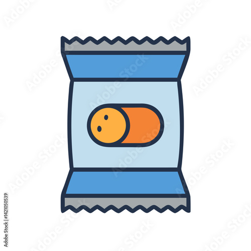 Snack Package with Label Icon Design