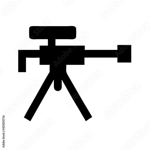 Sniper Rifle on Tripod Stand Icon Design