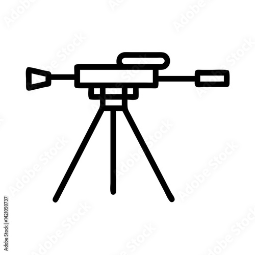 Sniper Rifle on Tripod Stand Icon Design