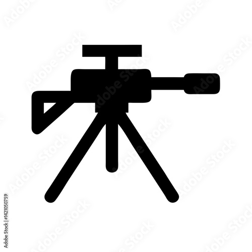 Sniper Rifle on Tripod Stand Icon Design