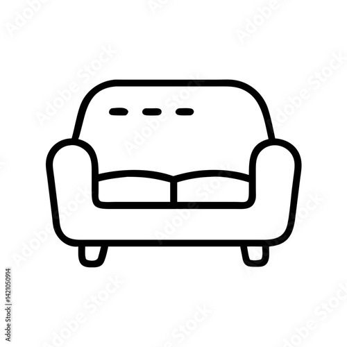 Sofa with Cushion Arms Icon Design