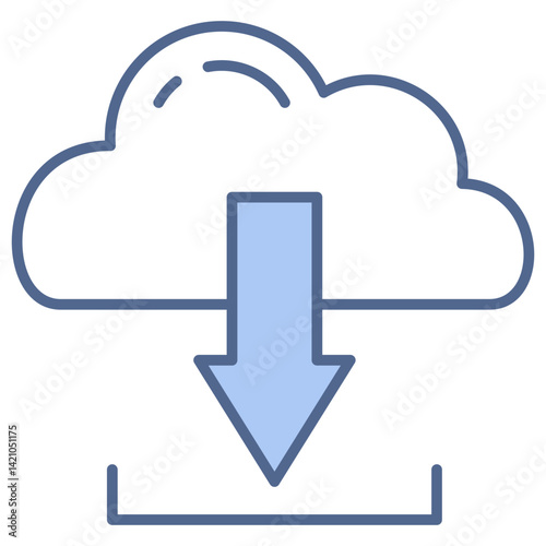 Cloud Download Blue Icon