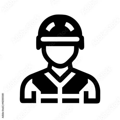 Soldier Wearing Helmet and Uniform Icon Design