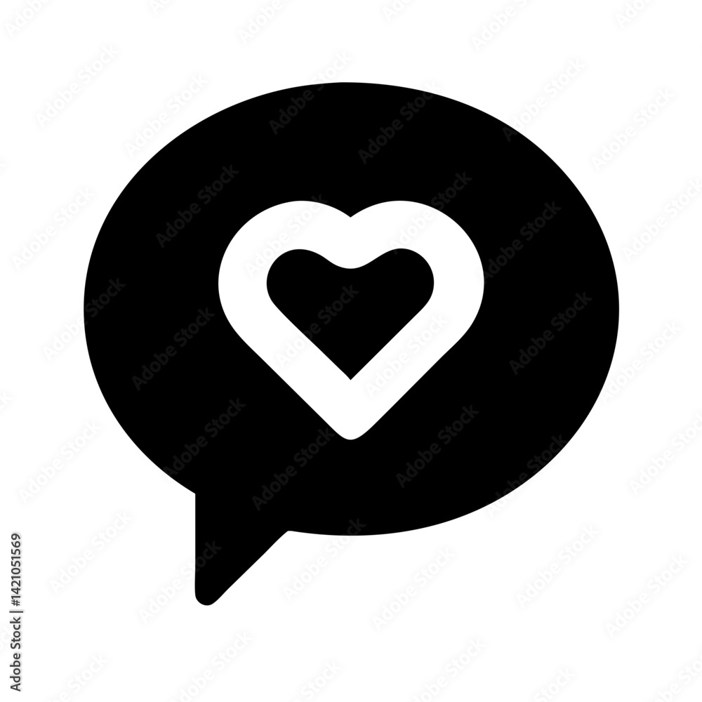 Speech Bubble with Heart Inside Icon Design Speech Bubble with Heart Inside Icon Design