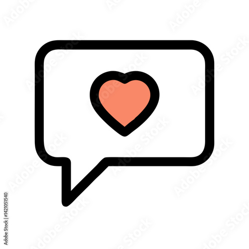Speech Bubble with Heart Inside Icon Design