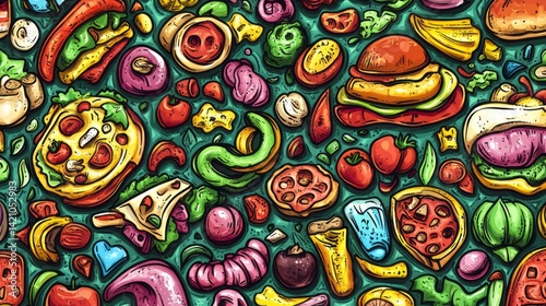 A colorful and vibrant assortment of various food items