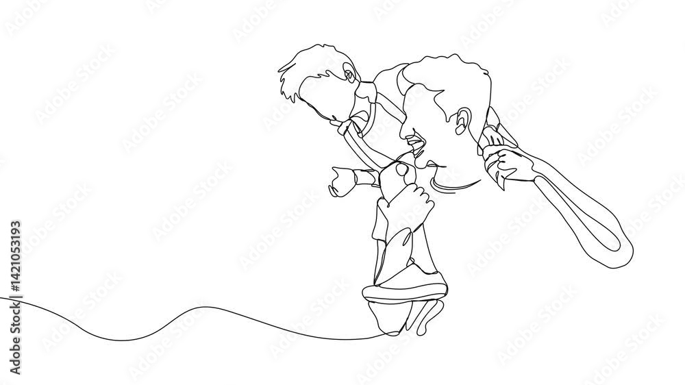 Father and son one line art concept motion graphic animated 4k template. Happy father and son line art video. Happy Father's day concept line art footage. Fatherhood concept line art animation. Father and son one line art concept motion graphic animated 4k template. Happy father and son line art video. Happy Father's day concept line art footage. Fatherhood concept line art animation.