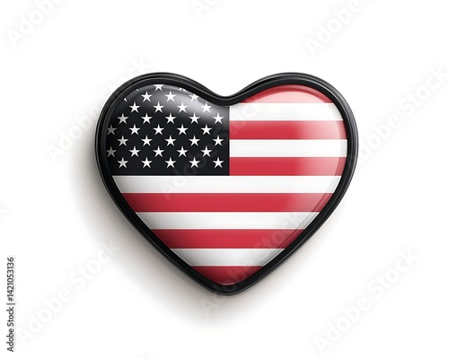 Heart US Flag Image