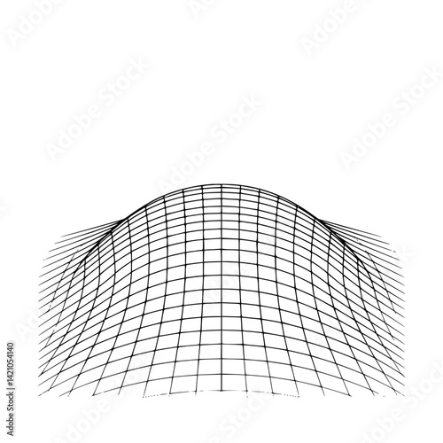 Abstract 3D Grid Structure on Light Gray Background