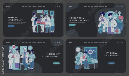 Journey Of A Healthcare Hero. Flat Vector Illustration