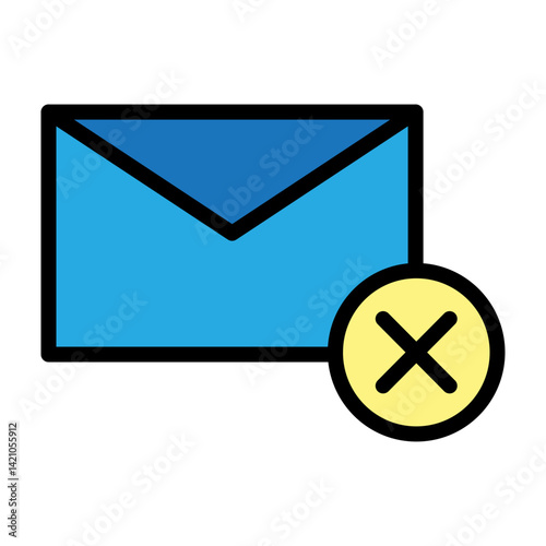 Mail Cancellation Vector Filled Icon Design