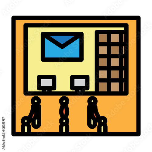 Post Office Reception Vector Filled Icon Design