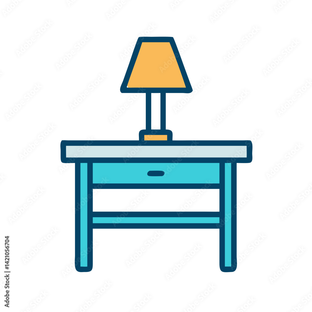 Table with Side Lamp Icon Design Table with Side Lamp Icon Design