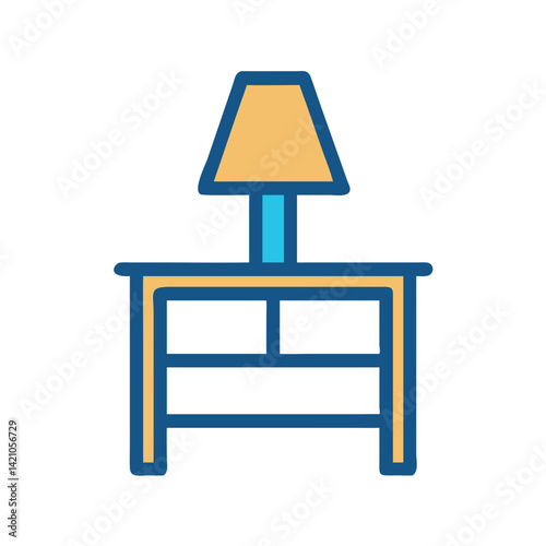 Table with Side Lamp Icon Design