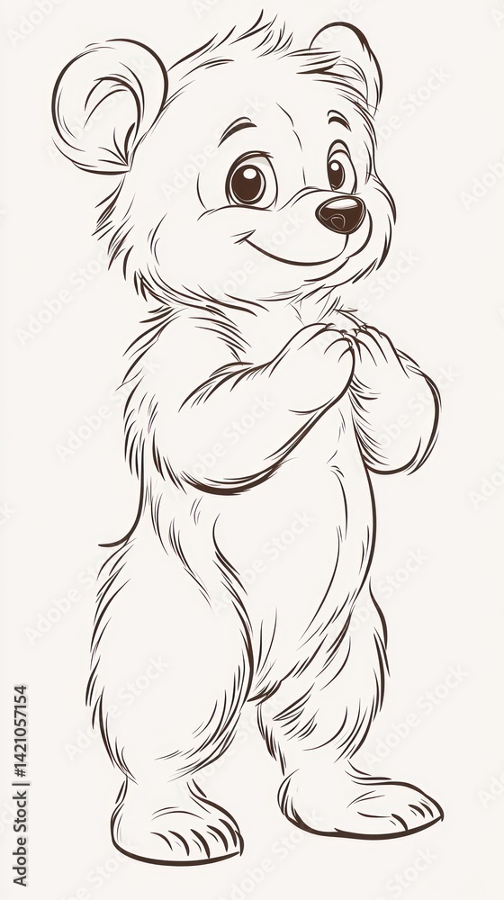 Fototapeta premium Adorable Cartoon Bear Cub Illustration