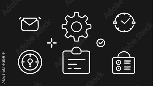 Optimization icons for performance enhancement, business growth, and strategy implementation – fully editable vector line icons ideal for web, apps, and slides