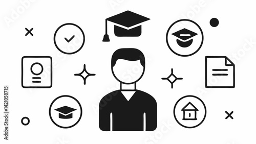 Editable icon set focused on personal development, success, and growth mindset – ideal for coaching, training, productivity tools, and motivational media