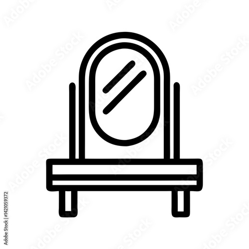 Vanity Mirror with Lower Shelf Icon Design