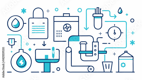 Plumbing and heating editable icon set perfect for construction, renovation, home repair, and mechanical services