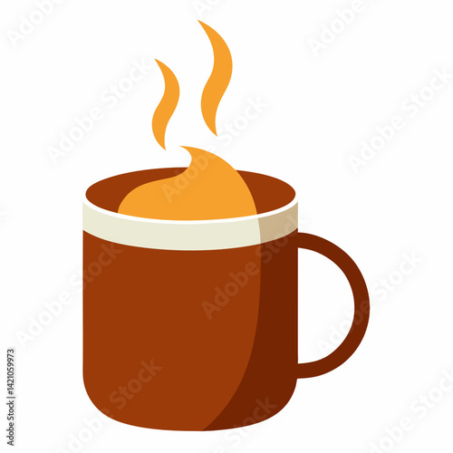 Download a high-quality AI design file of a hot drink on a white background, perfect for microstock platforms and digital product use.