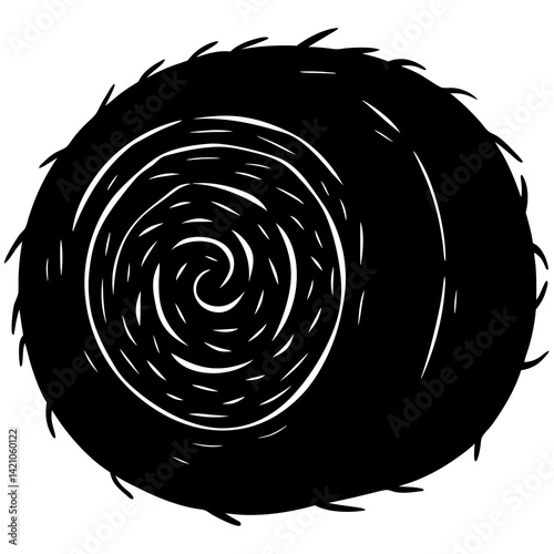 "Hay Bale on White Background - Premium AI Graphic Design File for Digital Use"