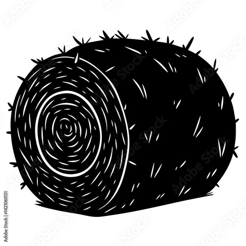 "Hay Bale on White Background - Premium AI Graphic Design File for Digital Use"