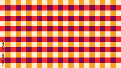 Sunset tones bring harmony to gingham wallpaper and decorative backgrounds.