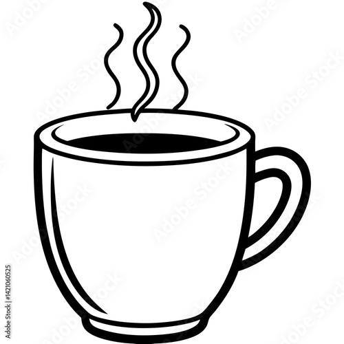 Download a high-quality AI design file of a hot drink on a white background, perfect for microstock platforms and digital product use.