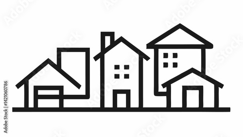 Real Estate Editable Vector Icon Set Featuring Clean Line Art Style Perfect for Brochures Infographics Mobile Apps and Websites Related to Property Listings and Sales